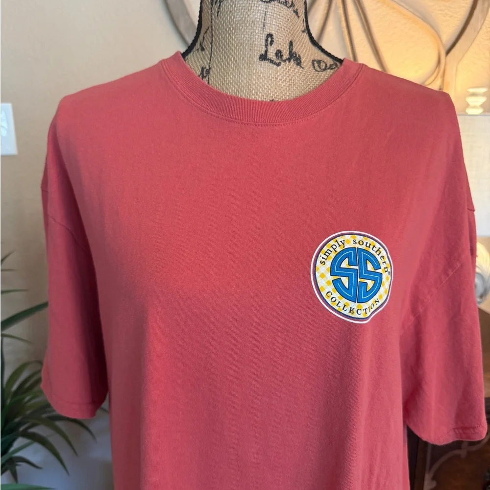Simply Southern Rose Coral Firefly Short Sleeve Tee - Picture 3 of 12
